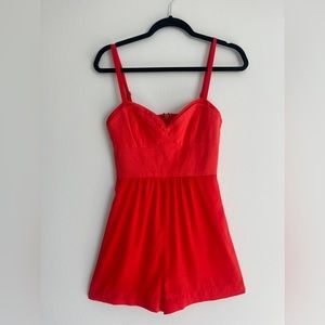 BCBG MAXAZRIA Orange red romper excellent condition size small.